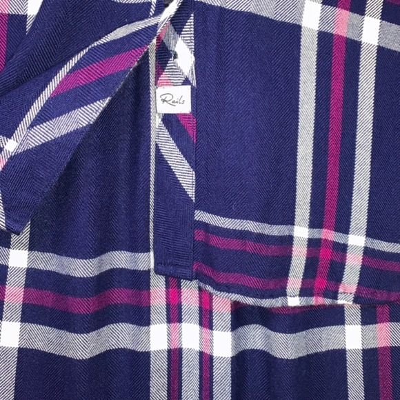 Rails Jordyn Plaid Button down Sleeveless Maxi Top Flannel XS NEW Blue Red - Picture 8 of 13